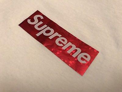 S a Red Box Logo - S S 2006 SUPREME Holographic White Red Box Logo T Shirt Size Large