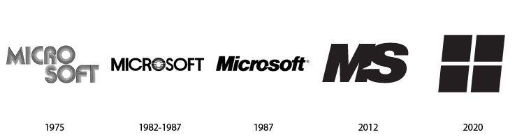 Microsoft History Logo - LOGO history/transitions: The past & funny future of famous logos by ...