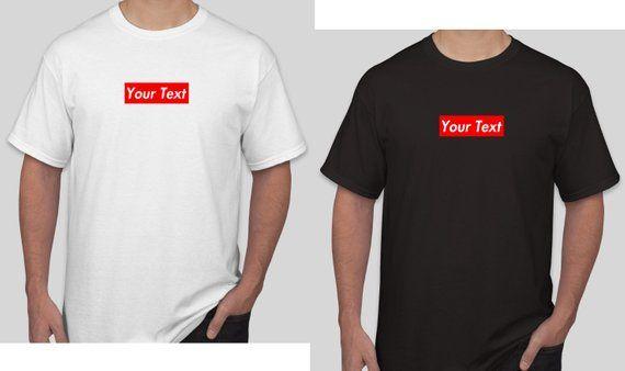 S a Red Box Logo - Your Own Text Red Box Logo Supreme Custom T Shirt S 2XL