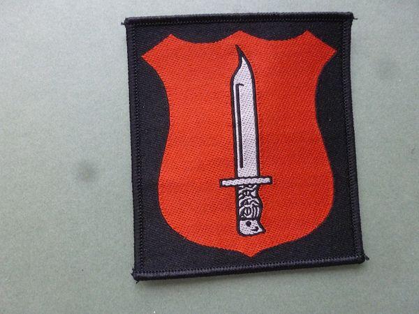 Red Black and Silver Logo - School of Infantry, Warminster (silver on red, black) (7.5 x 9cm ...