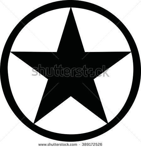 Black and White Star Logo - Black star in circle Logos