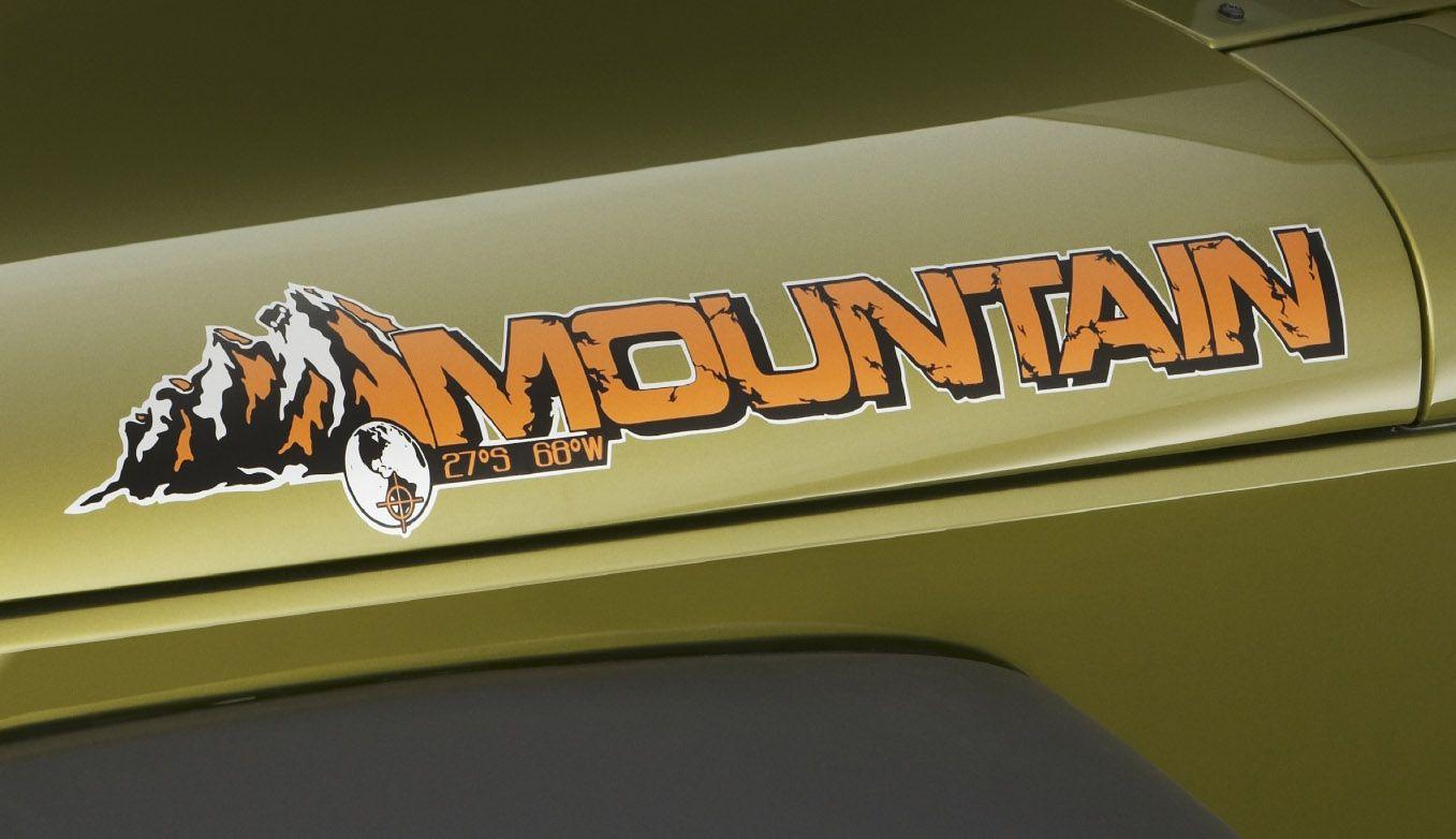 Jeep Wrangler Mountain Logo - Product: 2 Jeep Mountain Rubicon JK Hood Colors Sticker Decal#2