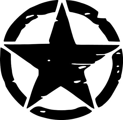 Black and White Star Logo - Onlinemart Black Star Decal Sticker for Royal Enfield Bullet Bike ...