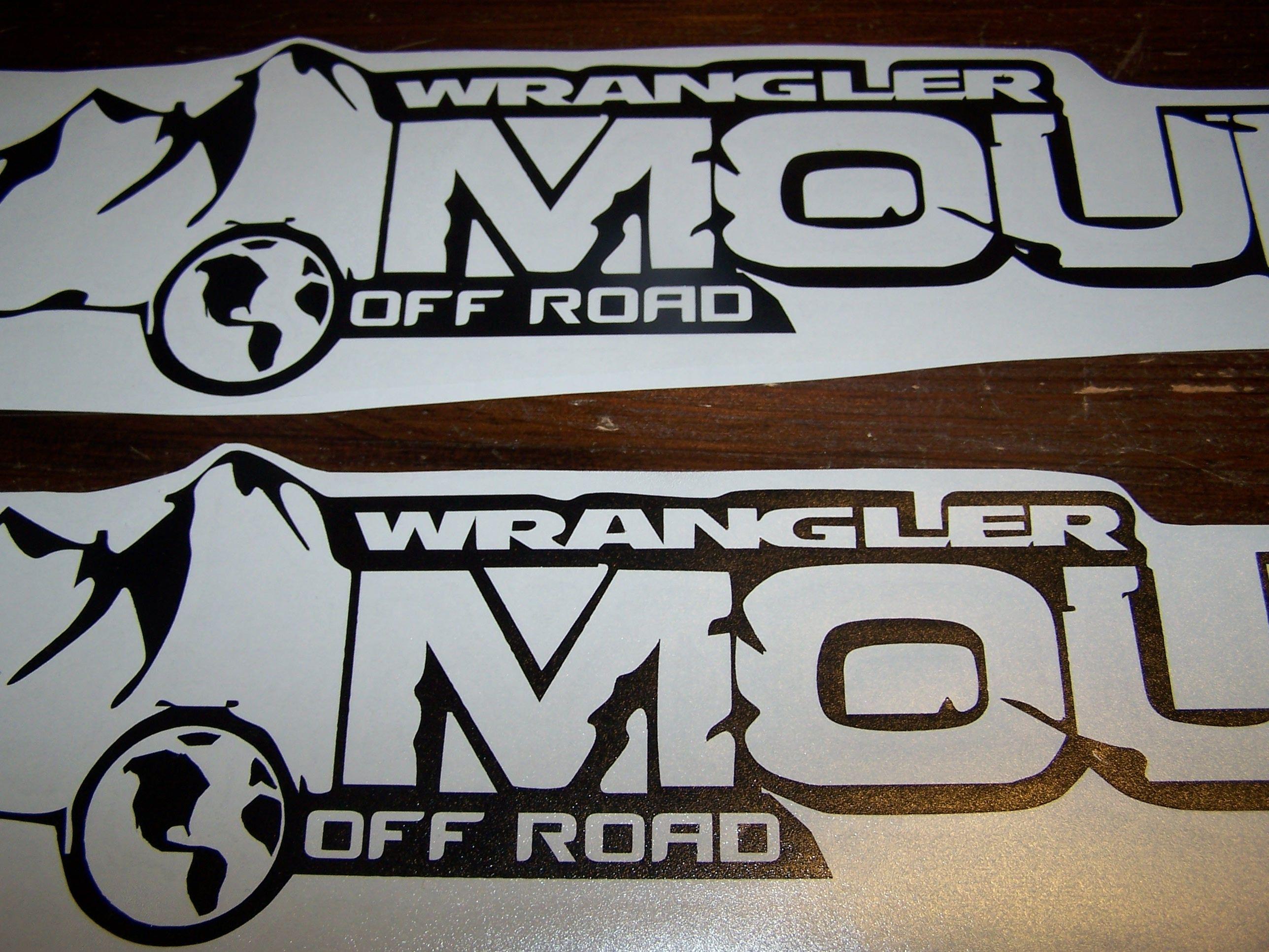 Jeep Wrangler Mountain Logo - JEEP WRANGLER MOUNTAIN OFF ROAD HOOD DECAL SET