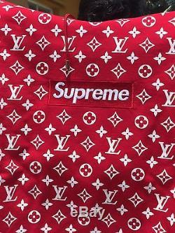 S a Red Box Logo - Supreme Louis Vuitton Red Box Logo Hoodie All Over Small BOGO S LV Track
