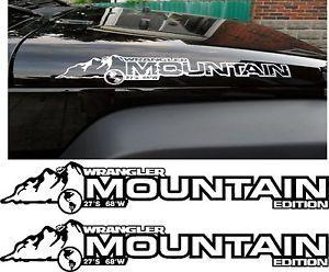 Jeep Wrangler Mountain Logo - Wrangler Hood Mountain Decal JEEP WRANGLER TJ JK CJ YJ USA OFFROAD ...