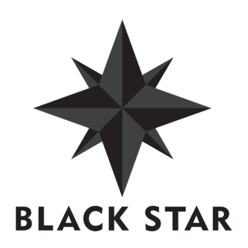 White and Black Star Logo - SeaBlue Media. Black Star Brands