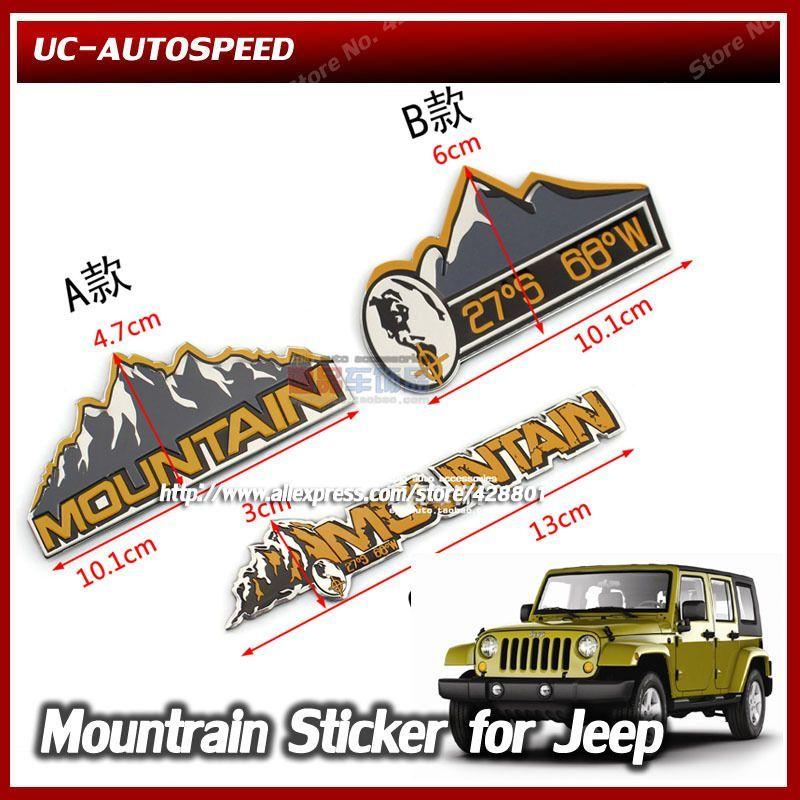 Jeep Wrangler Mountain Logo - Auto Car Glue 3M overland Mountain Emblem Sticker for Jeep Wrangler