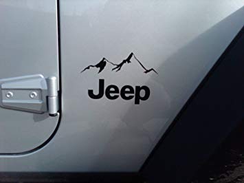 Jeep Wrangler Mountain Logo - Amazon.com: 2pc JK Mountain Deisgn Decal 4