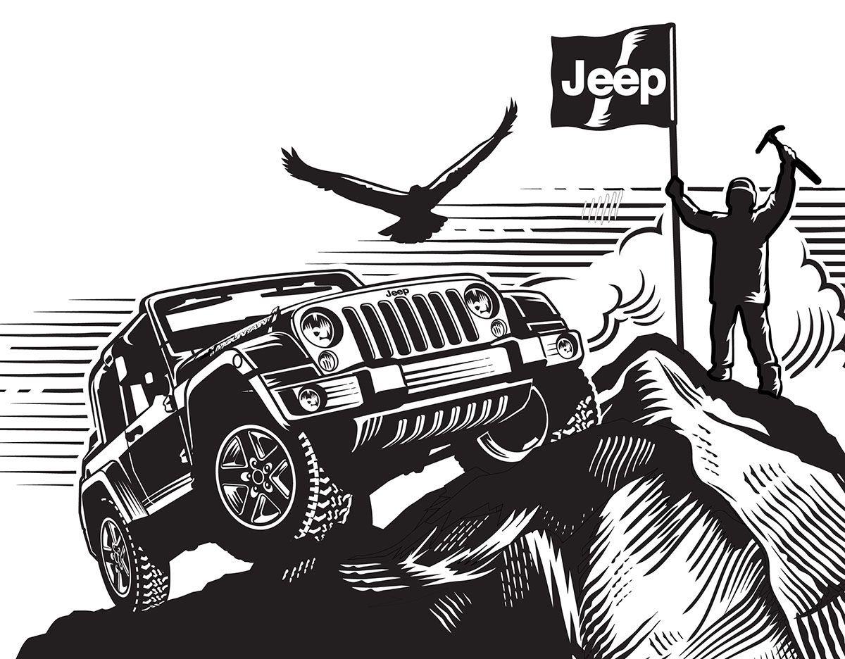 Jeep Wrangler Mountain Logo - Garth Glazier - Logo Projects: Jeep Wrangler and Quaile Ale