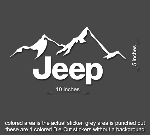 Jeep Wrangler Mountain Logo - 2 x 10