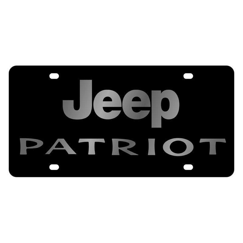 Jeep Patriot Logo - Eurosport Daytona® 3488 1 Black License Plate With Silver