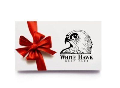 Red and White Hawk Logo - $100 Gift Card Hawk Golf Club