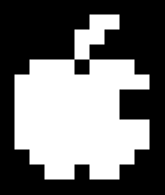 Black and White Apple Logo - Apple Logo In 8 Bit