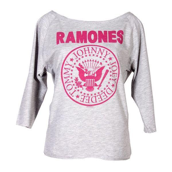 Pink Ramones Logo - Amplified Clothing Ladies Pink Ramones Logo Slash Neck Sweater from ...