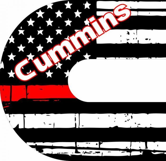 Dodge Cummins Logo - Dodge Cummins Tattered Red Line C Decal