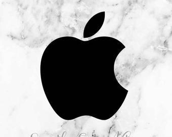 Black and White Apple Logo - Apple logo | Etsy