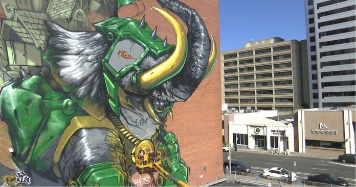 Oakland Athletics Elephant Logo - Athletics Commission Huge Elephant Mural for Downtown Oakland