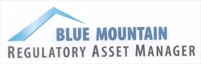 Blue Mountains Pink Circle Logo - pink circle with blue mountain peaks Logo
