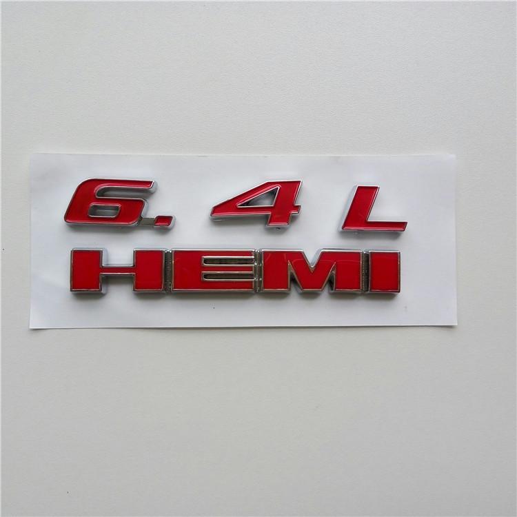 Custom Hemi Logo - Custom 3D ABS 6.4L HEMI Car Logo Auto Emblems Fender RED BLACK Auto ...
