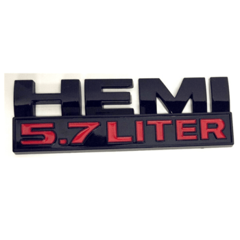 Custom Hemi Logo - 3D Custom Black Badge Hemi 5.7 Liter Logo Auto Emblems Emblems