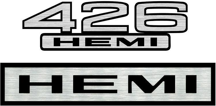 Custom Hemi Logo - Custom Chrome Emblem Lettering Decals 426 Hemi Plymouth Dodge Mopar