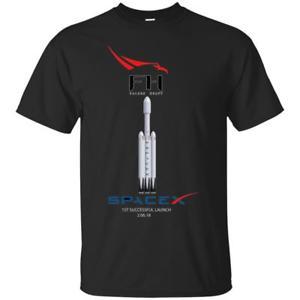 Falcon Heavy Logo - NEW Falcon Heavy Rocket Launch Spacex Elon Musk 2018 BLACK T-shirt ...