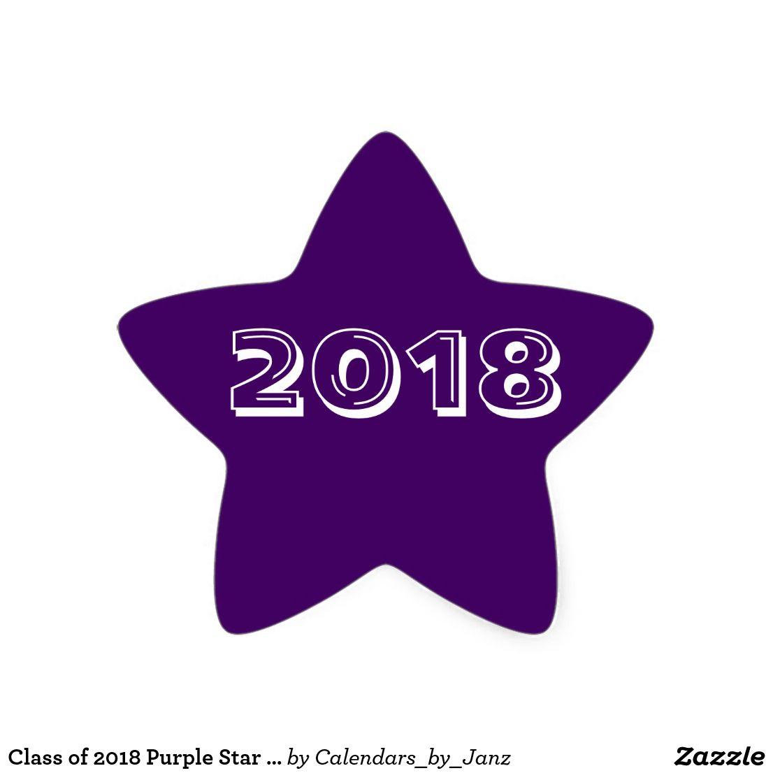 Purple and Gold Star Logo - Class of 2018 Purple Star Sticker by Janz. Color Purple