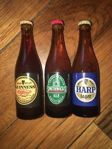 Smithwick's Harp and Logo - Rare Vintage Lot Of 3 Mini Beer Glass Bottles Caps Harp Guinness ...