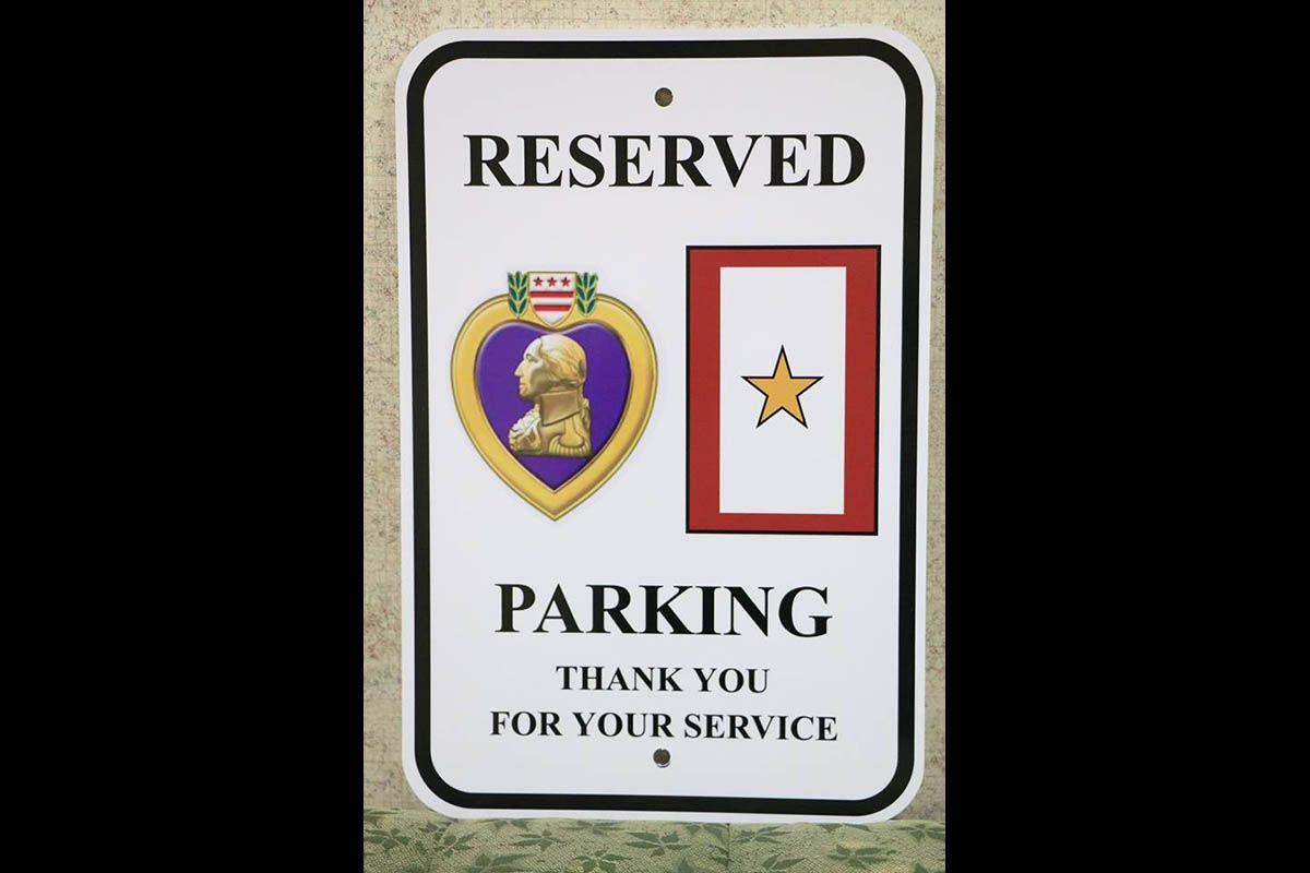 Purple and Gold Star Logo - New reserved parking sign for Purple Heart recipients and Gold Star ...