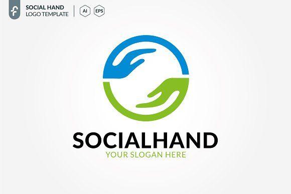 Hand Logo - Social Hand Logo Logo Templates Creative Market