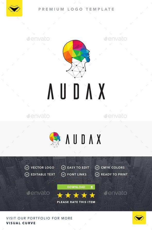 Computer Face Logo - Audax Logo 3d, ai, artificial intelligence, blue, colorful ...