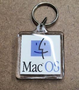Colorful Computer Logo - Apple Computer Mac OS Keychain with Colorful Rainbow Logo - Vintage