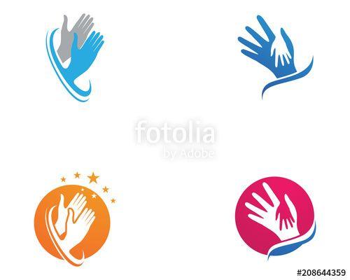 Hand Logo - Help hand logo and vector template symbols Stock image and royalty