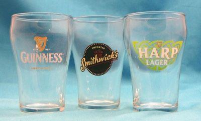 Smithwick's Harp and Logo - GUINNESS SMITHWICKS HARP SET OF 3 IRISH 4IN TASTER GLASSES - NEW