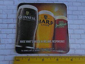 Smithwick's Harp and Logo - Beer Coaster ^ Three Beers Strong: Guinness Stout, Harp Lager
