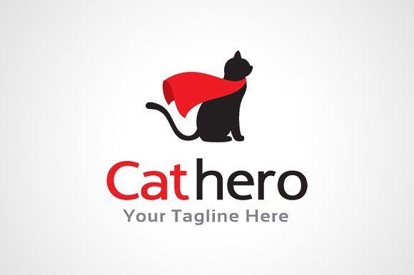 Hero Logo - Cat Hero Logo Design ~ Logo Templates ~ Creative Market