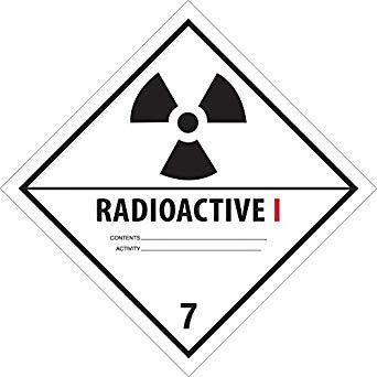 Box in White Red Triangle Logo - Boxes Fast Tape Logic Labels, Radioactive I, 4 x 4