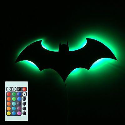 Dark Knight Bat Logo - Batman Logo Mirror Wall Light Dark Knight Bat Symbol Logo LED Wall ...