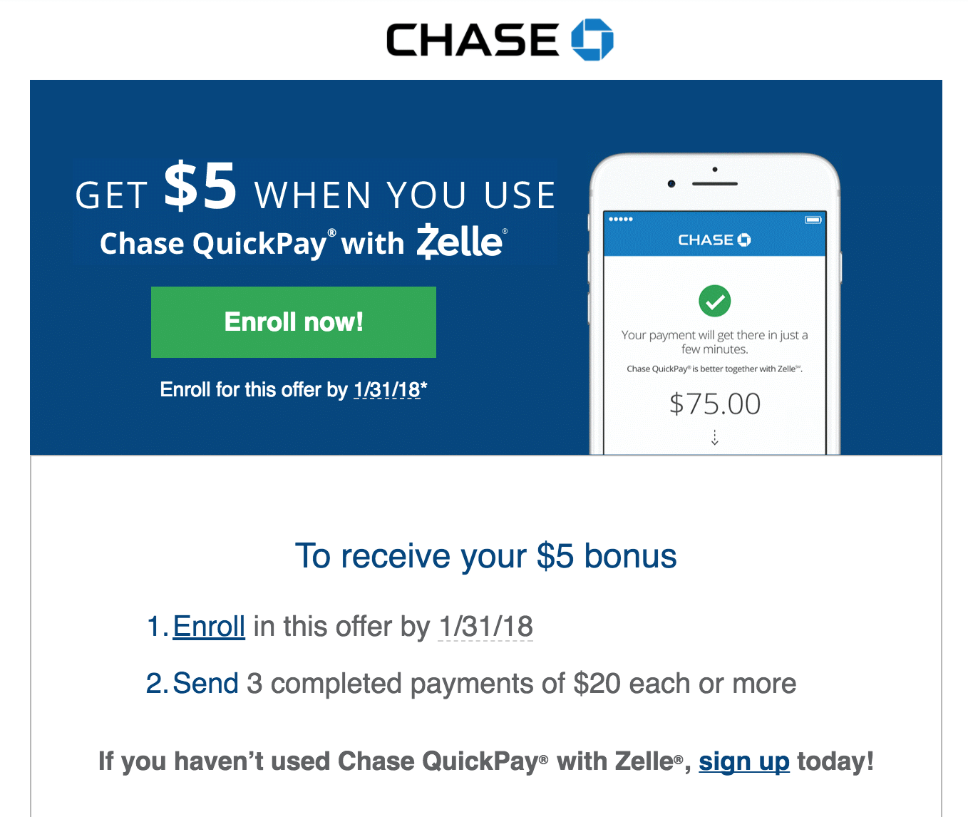Chase QuickPay Logo - Get $5 when you use Chase QuickPay with Zelle (Possible YMMV ...