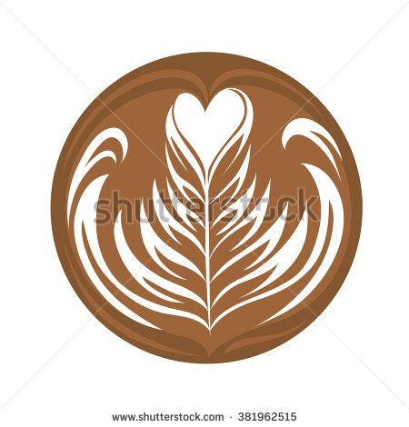 Latte Logo - Swing Heart Rosetta Coffee Latte art Logo, Icon, Symbol. Latte Art