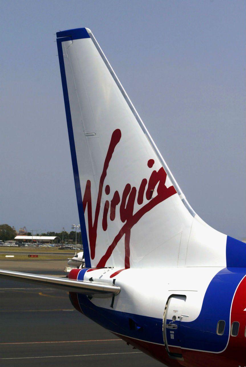 Red White and Blue Airline Logo - Virgin Australia's last red, white and blue plane heads for a ...