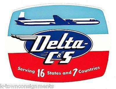 Red White and Blue Airline Logo - Delta c&s airline red white & blue vintage graphic airplane luggage ...