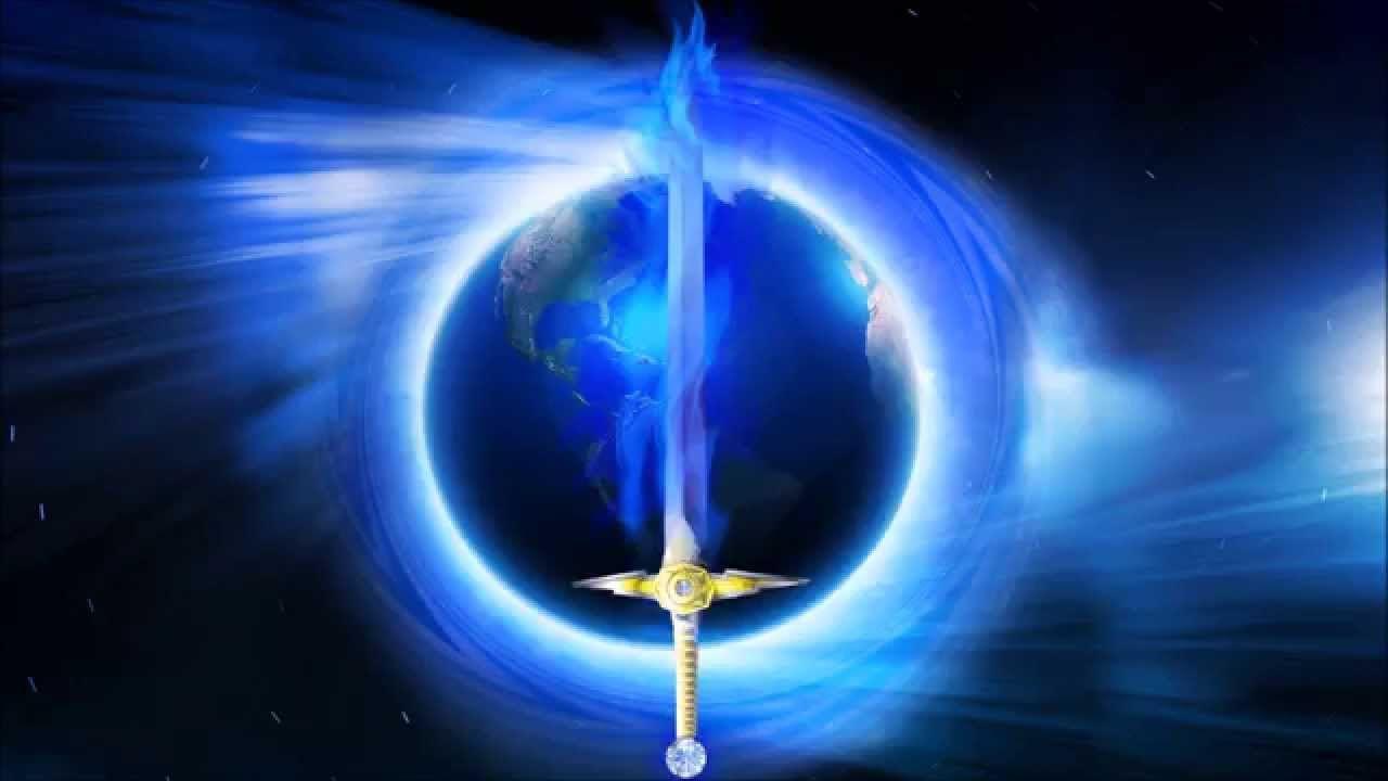 Flame and Blue Circle Logo - Astrea Circle and Sword of Blue Flame Over Earth - YouTube