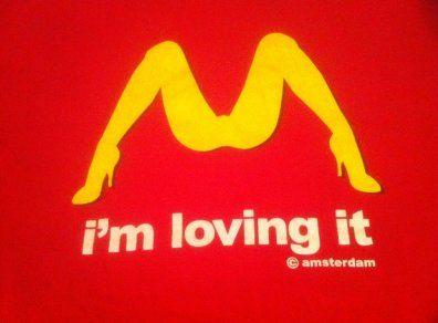 Funny McDonald's Logo - T Shirt Mcdonalds Funny Dirty Theme Im Loving It Red For Sale in ...