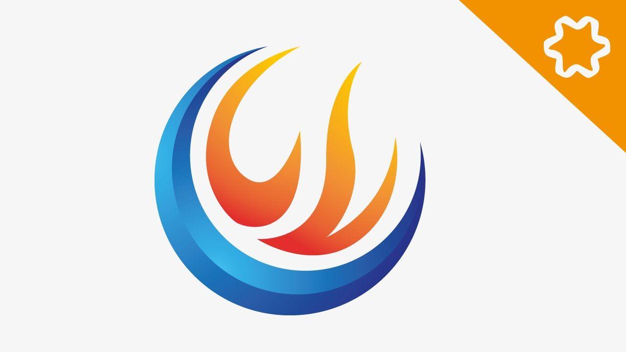Simple Flame Logo - Adobe illustrator / 3D Flame Fire logo design tutorial / Circle logo ...