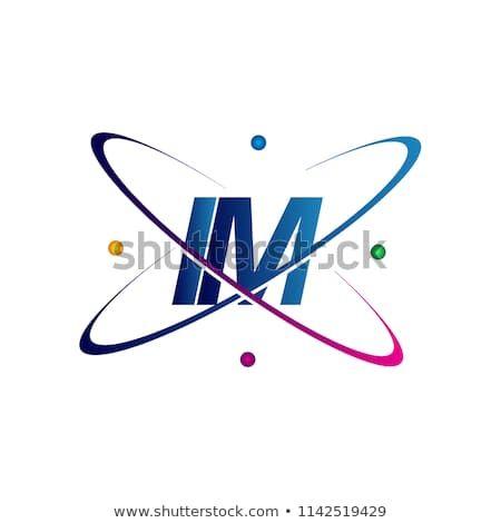 I M Red Logo - initial letter IM logotype science icon colored blue, red, green and ...