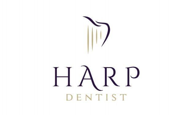 Harp Logo - Dentist / dental logo design with harp and tooth Vector | Premium ...
