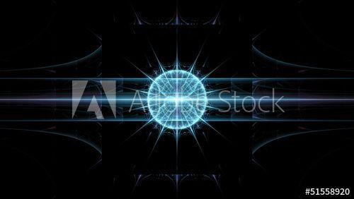 Flame and Blue Circle Logo - Fractal flame background. Blue circle star on black. - Buy this ...