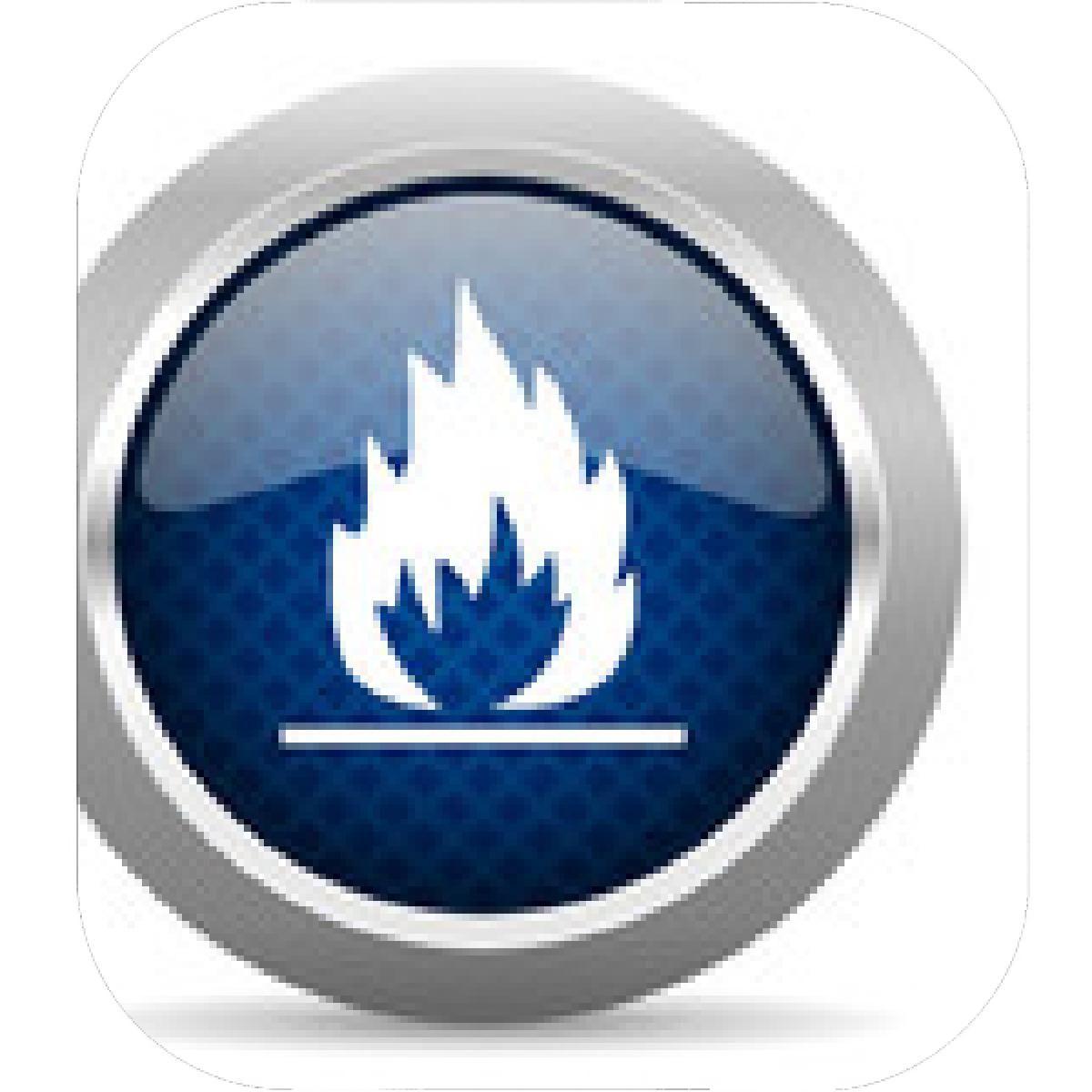 Flame and Blue Circle Logo - Designs – Mein Mousepad Design – Mousepad selbst designen